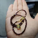 Комплект: бусы из натурального граненого граната и подвески с гранатом под золото, серьги с гранатом