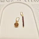 Комплект: бусы из натурального граненого граната и подвески с гранатом под золото, серьги с гранатом