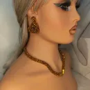 Жгут-колье Змейка и серьги ручной работы.