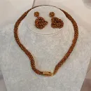 Жгут-колье Змейка и серьги ручной работы.