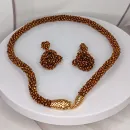 Жгут-колье Змейка и серьги ручной работы.