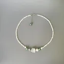 Колье с крупным необработанным флюоритом и перламутром