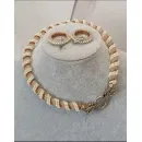 Жгут-колье "Дракон" и серьги бублики ручной работы.