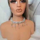 Чокер "Хрустальный" и серьги.