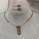 Чокер "Галстук" и серьги цилиндры.