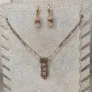 Чокер "Галстук" и серьги цилиндры.