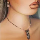 Чокер "Галстук" и серьги цилиндры.