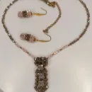 Чокер "Галстук" и серьги цилиндры.