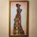 Картина вышитая бисером, африканка