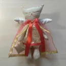 текстильная кукла Спящий ангел котенок