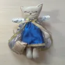 текстильная кукла Спящий ангел котенок
