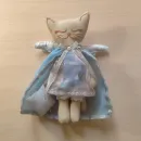 текстильная кукла Спящий ангел котенок