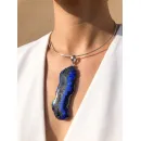 Кулон-подвеска из натурального азурита «Горный ручей» ручной работы