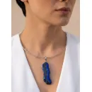 Кулон-подвеска из натурального азурита «Горный ручей» ручной работы