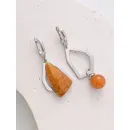 Асимметричные серьги с симбирцитом ручной работы | Дизайнерские серьги с камнем