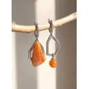 Асимметричные серьги с симбирцитом ручной работы | Дизайнерские серьги с камнем