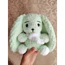 Плюшевый зайчик с большим ушками мягкая игрушка ручной работы