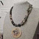 Колье из агатов 3х цветов "Пчёл"