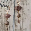 Серьги с кварцем и майфаном