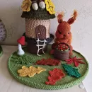 Вязаный детский органайзер Белочка