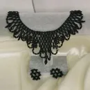 Колье "Чёрный лебедь" и серьги ручной работы.