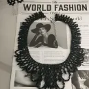 Колье "Чёрный лебедь" и серьги ручной работы.