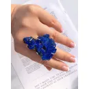 Безразмерное женское кольцо с натуральным азуритом ручной работы | Дизайнерское кольцо с уникальным камнем азурит