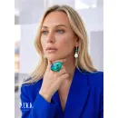 Крупное кольцо с натуральным малахитом ручной работы, безразмерное