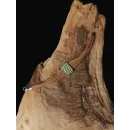 Браслет мужской кожаный с керамической бусиной