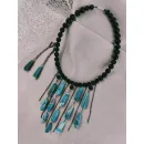 Гарнитур: чокер и серьги из оникса с бирюзой.