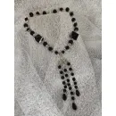 Колье-галстук из оникса и агата