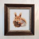 Вышитая крестом картина "Белочка" 21х22 см