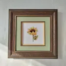 Картина вышитая гладью "Подсолнух" 26х26 см