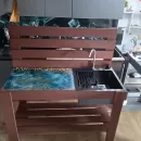 Садовый стол с мойкай