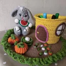 Вязаный детский органайзер Зайчик