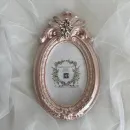 Фоторамка, розовая, с вышивкой из кристаллов