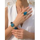 Браслет с апатитом, гранатом, агатом, жемчугом