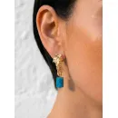 Серьги гвоздики с апатитом ручной работы, позолота