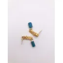 Серьги гвоздики с апатитом ручной работы, позолота