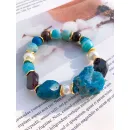 Браслет с апатитом, гранатом, агатом, жемчугом