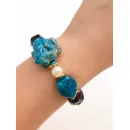 Браслет с апатитом, гранатом, агатом, жемчугом