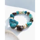 Браслет с апатитом, гранатом, агатом, жемчугом