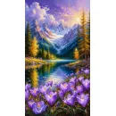 Картина маслом "Весна в Альпийских горах"