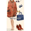 КОРАЛЛЫ стильное вязаное арт-платье