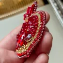 Брошь ручной работы гоанат из бисера. Украшения бижутерия в подарок маме, бабушке.