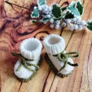 Пинетки вязаные из шерсти мериноса для новорожденного 0-6 мес