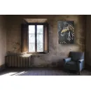 Картина лошадь черная с золотом