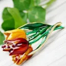 Винтажная брошь "Букет тюльпанов" MFA