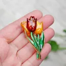 Винтажная брошь "Букет тюльпанов" MFA