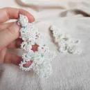 Браслет и серьги "Хрустальный звон" фриволите